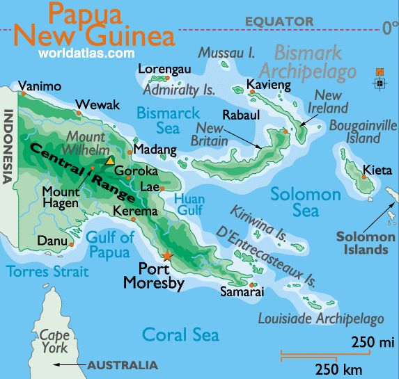 Map of Papua New Guinea