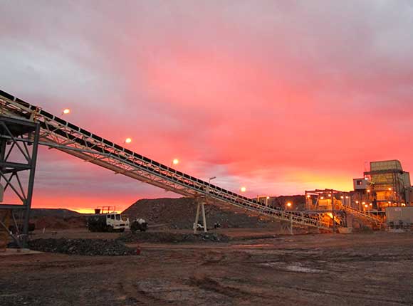 Pink sunrise at Mt Morgans Gold Project Western Australia